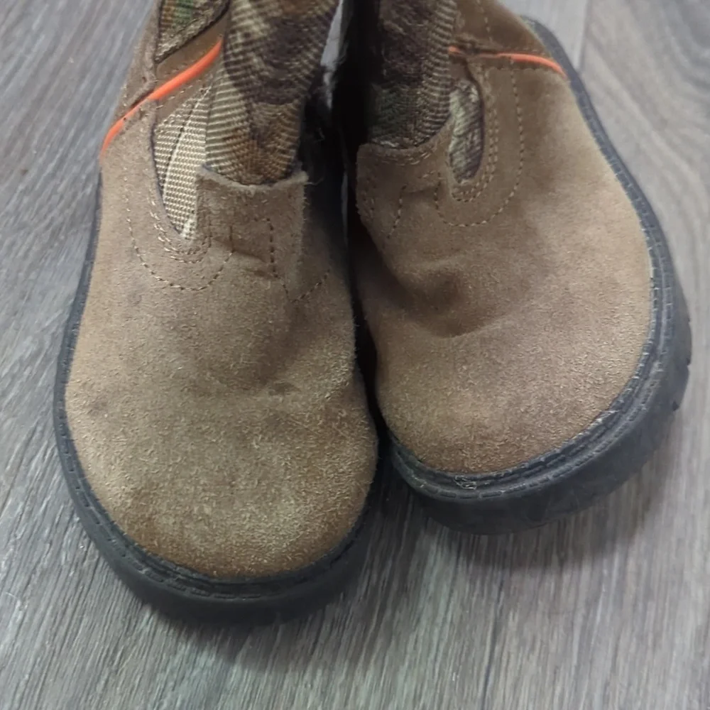 Two Kids' Brown Camouflage Boots